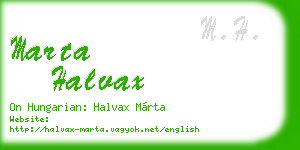 marta halvax business card