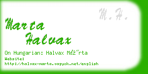 marta halvax business card